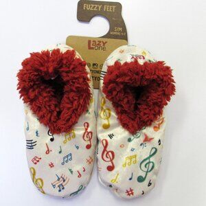 Multicolor Music Note Print Non Skid Slippers Size S/M Women's Size 4-7 NEW